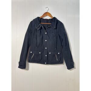 H&M · Size 6 · Art 079140 · Hooded Cargo Utility Military Field Jacket · Black